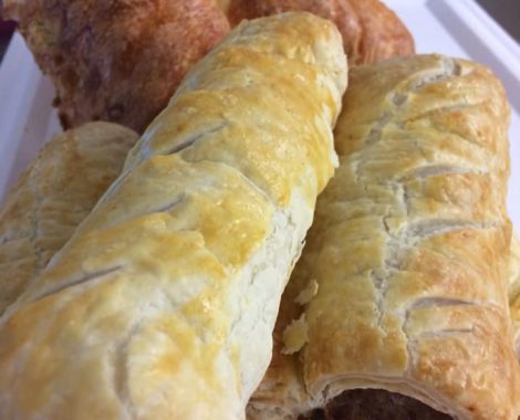 sausage rolls made at Evergreen Farm Kitchen